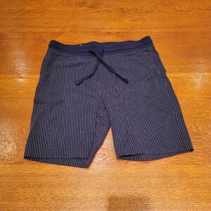 Goodfellow & Co Men's Striped Knit Drawstring Shorts M Blue/White 11" Inseam